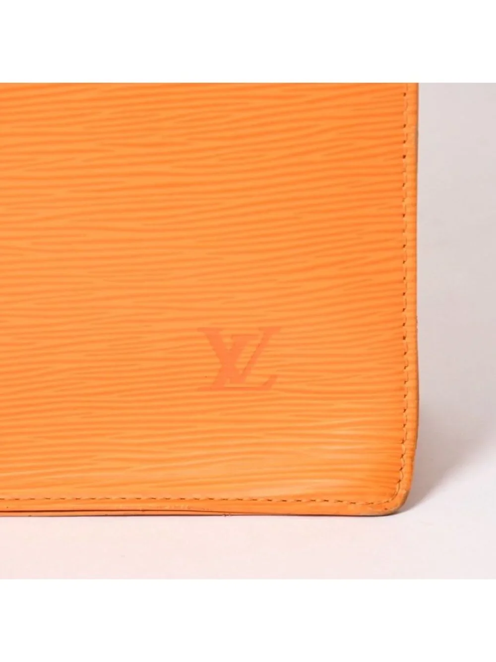 Louis Vuitton Sac Plat GM Tote Bag Business Square Shape Epi Leather Orange Gold